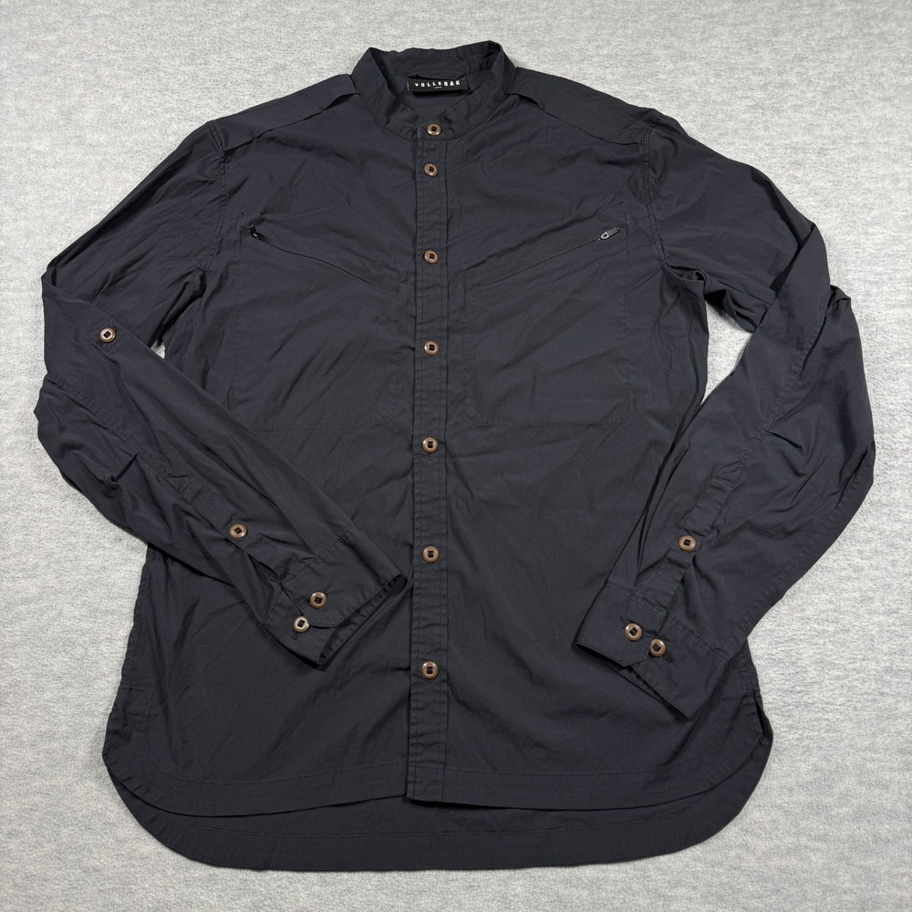 Vollebak Shirt Mens Large Black Planet Earth Long Sleeve Technical Travel Hiking